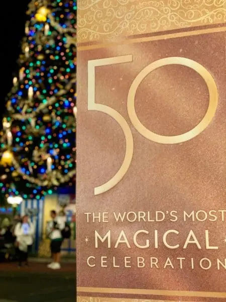 50th anniversary banner christmas tree magic kingdom