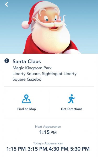 Santa in My Disney Experience