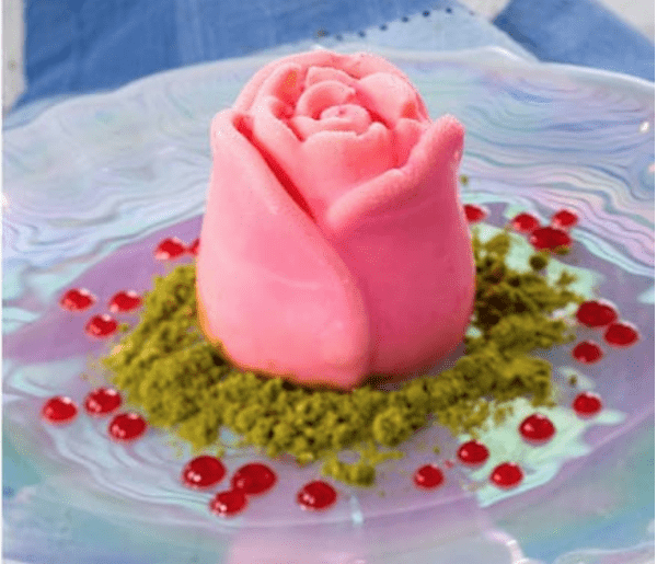 Vanilla, Rose Water, and Pistachio Panna Cotta tangierine cafe flower and garden 2022