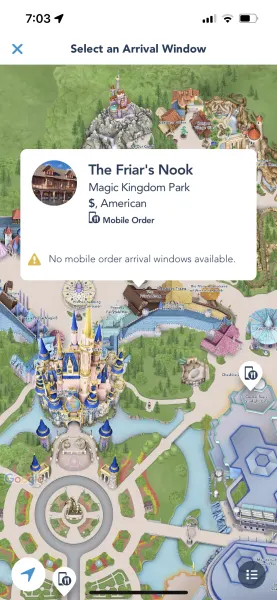 mobile order unavailable at mickey's not so scary halloween party