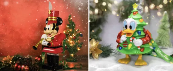 mickey toy solider popcorn bucket and donald duck christmas tree sipper