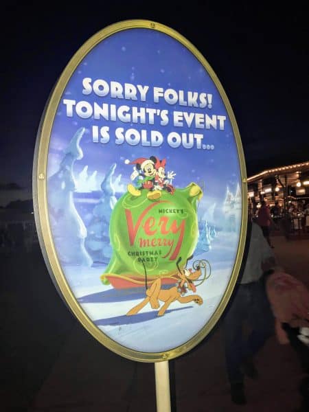 Mickey's Very Merry Christmas Party Sold Out