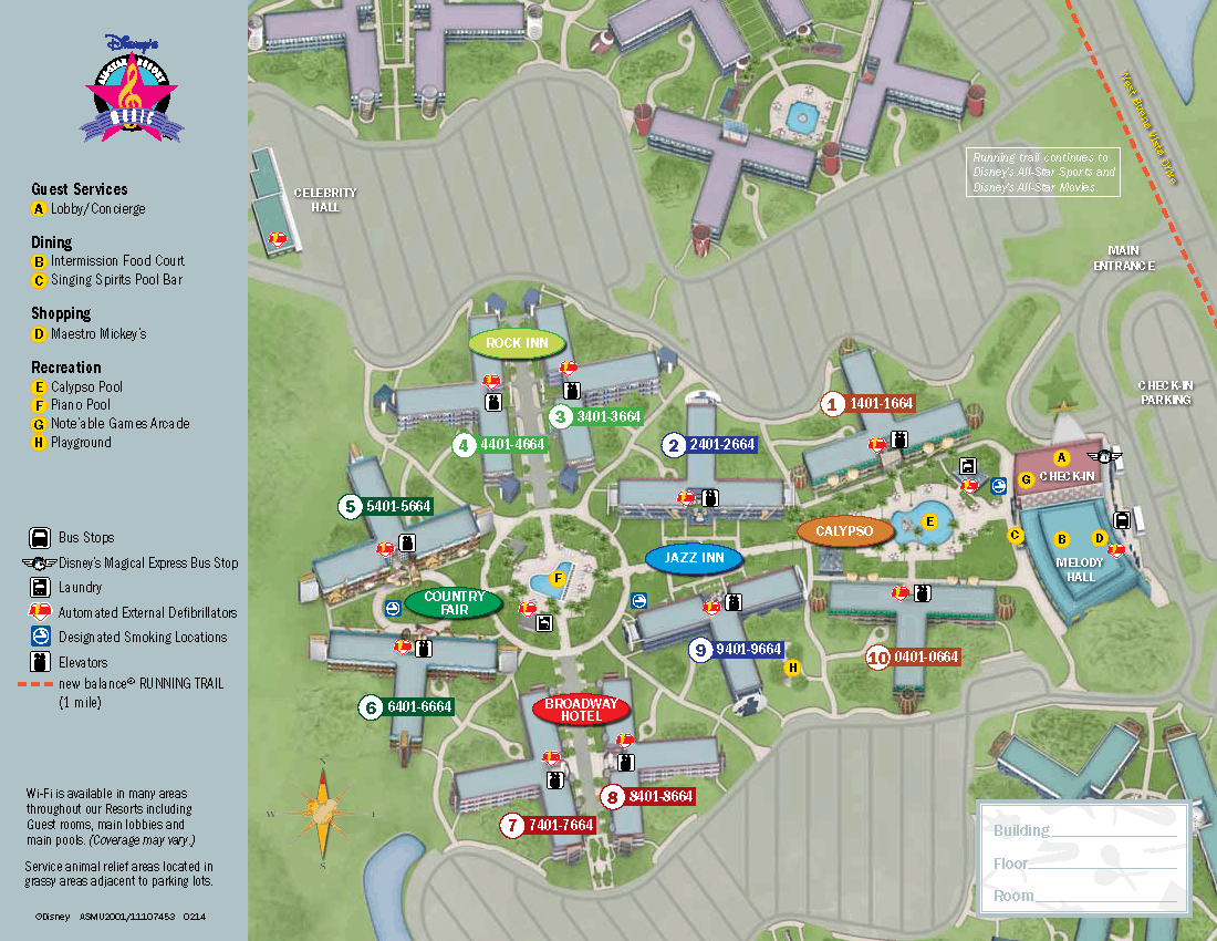 All-Star Music Resort Map - Theme Park Professor