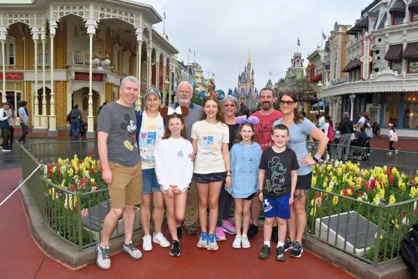 Annabel and her extended family at the Magic Kingdom
