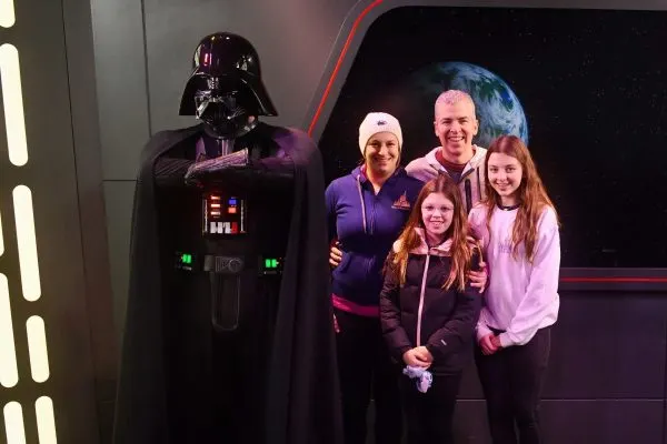 Annabel and her family at Darth Vader