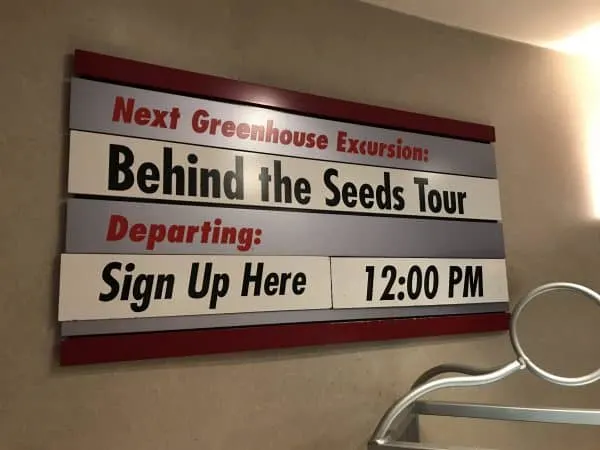 Behind the Seeds sign