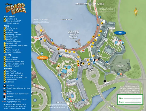 Boardwalk Inn and Villas map