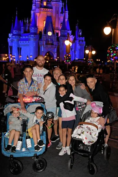 Briana's family in front of the castle.