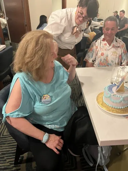 Jackie's mother in law with her Cinderella Cake