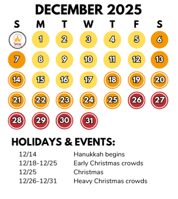 December 2025 Crowd Calendar