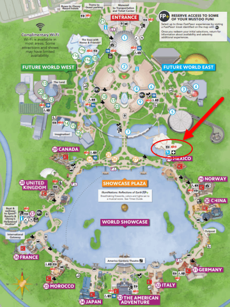 Map of Baby Care Center at Epcot