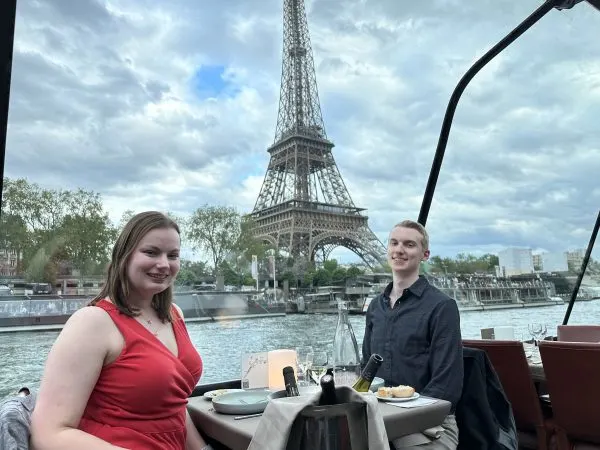 Maria and her husband on a river cruise