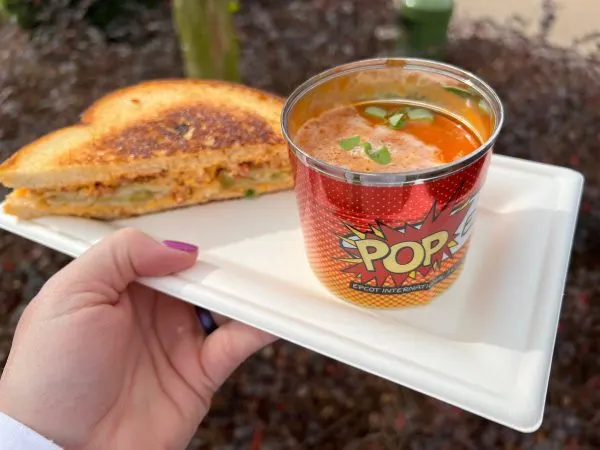 Tomato Soup with Pimento Cheese, Bacon and Fried Green Tomato Grilled Cheese photo