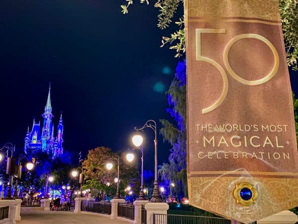 50th anniversary banner at magic kingdom