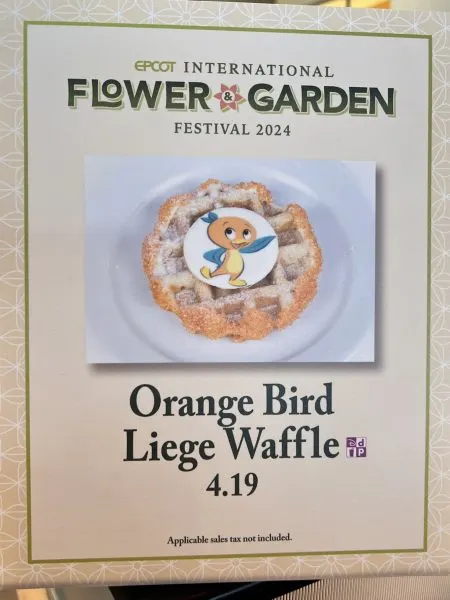 Orange Bird Liege Waffle menu 2024