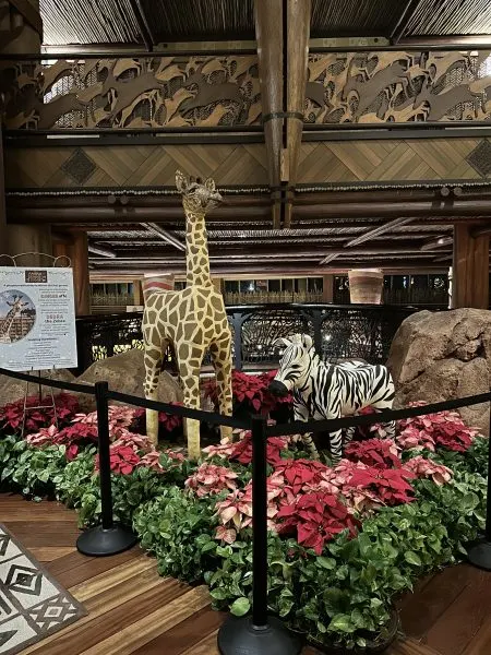 Gingerbread giraffe and zebra at Animal Kingdom Lodge
