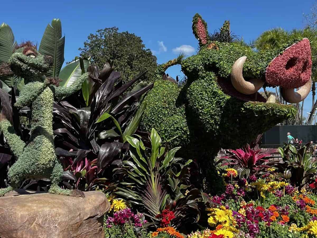 Epcot 2022 Flower and Garden Festival - Pumba and Timon topiary