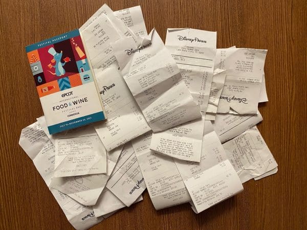 epcot food and wine festival receipts and passport