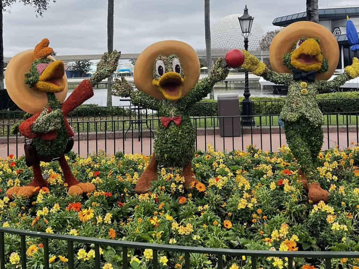 Epcot 2022 Flower and Garden Festival - Three Caballeros topiaries