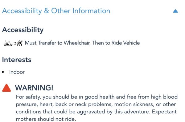Rock 'n' Roller Coaster accessibility information