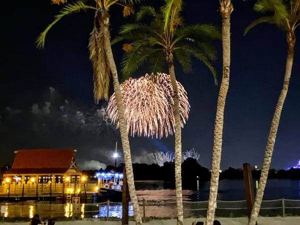 Magic Kingdom fireworks at the Polynesian