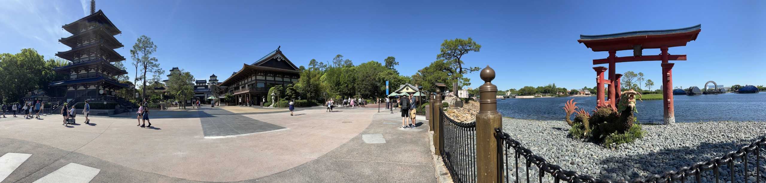 japan pavilion in epcot - panorama view