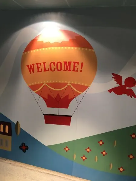 Welcome sign at "it's a small world" nursery
