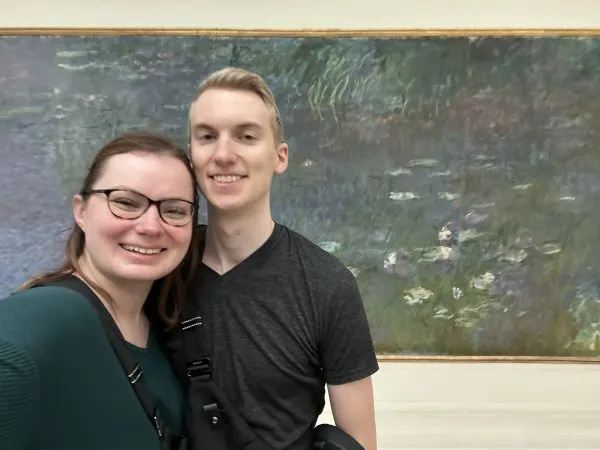 Maria and her husband at Monet's Water Lilies