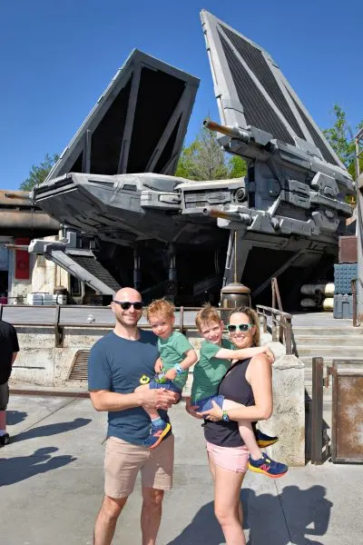 Liz and her family in Galaxy's Edge