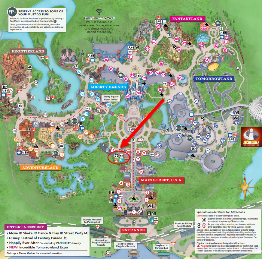Map of Baby Care Center at Magic Kingdom