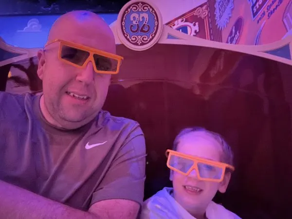 Matt and his daughter on Toy Story Mania
