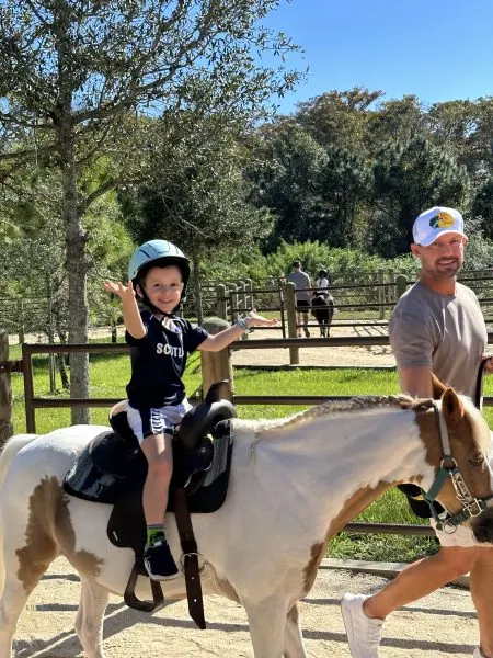 Meggan's son on a horse
