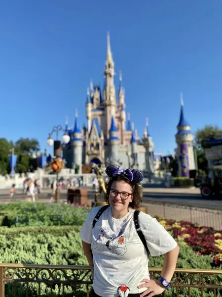Missy's photoshoot in front of Cinderella Castle
