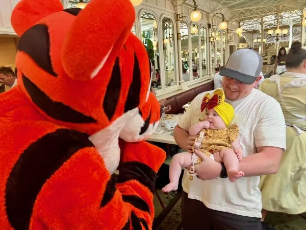 Nicole's husband and daughter with Tigger