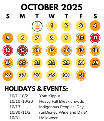 October 2025 Crowd Calendar