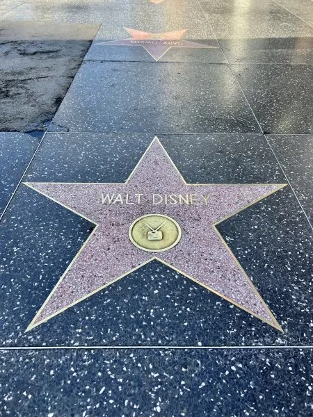 Walt Disney star on Hollywood Blvd. 