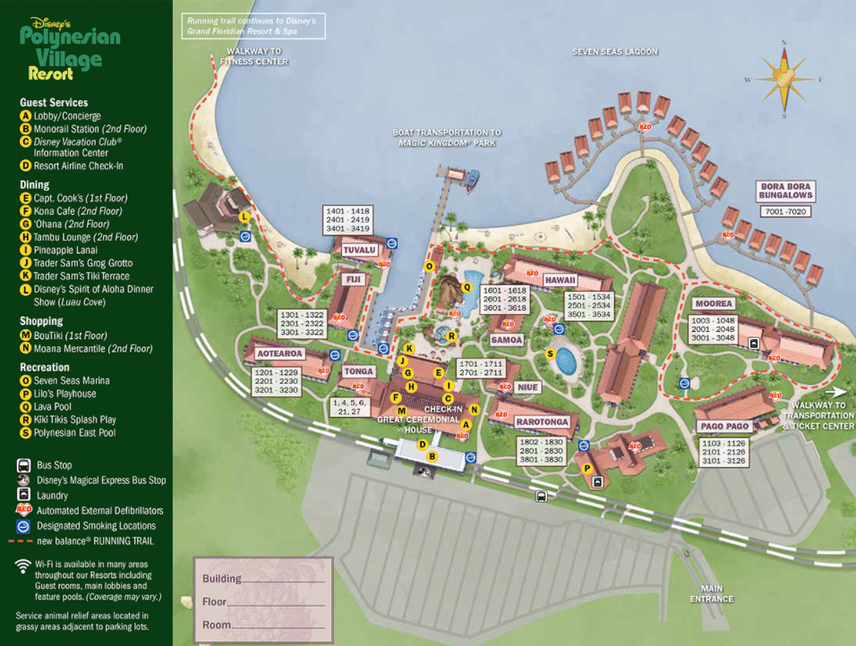 Polynesian Village Resort Maps - WDW Prep School