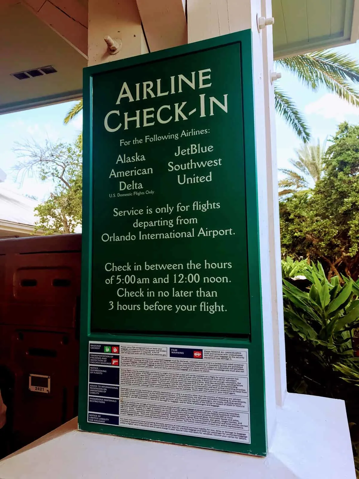 How Resort Airline Check-In at Disney World works (Not Currently Available)