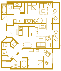 Saratoga Springs 2 bedroom floor plan