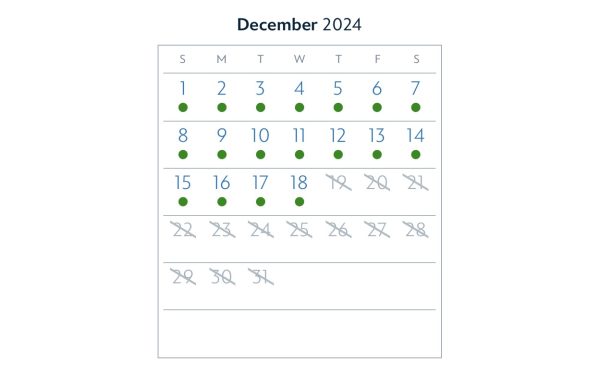 Pirate Pass blockout dates December 2024