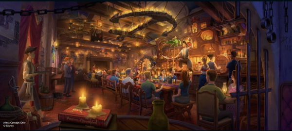 Tavern themed to Pirates of the Caribbean concept art