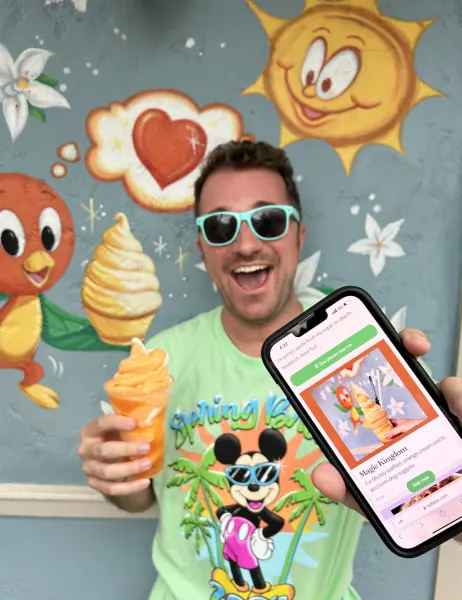 Shay with his Disney Food Guide
