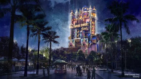 tower of terror nighttime overlay for 50th