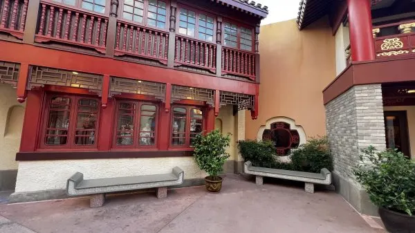 benches in china pavilion - epcot