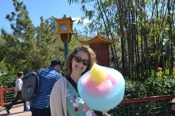 epcot flower and garden cotton candy - china pavilion