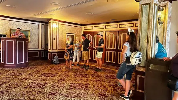 beauty and the beast sing-along waiting area - epcot