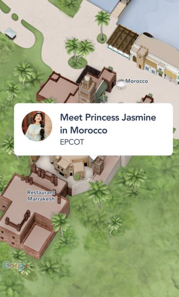 meet jasmine in Morocco - my Disney experience app