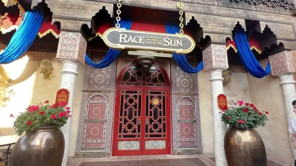 race to the sun art exhibit sign - Morocco - epcot