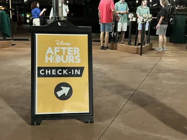 check in for disney after hours at epcot's international gateway