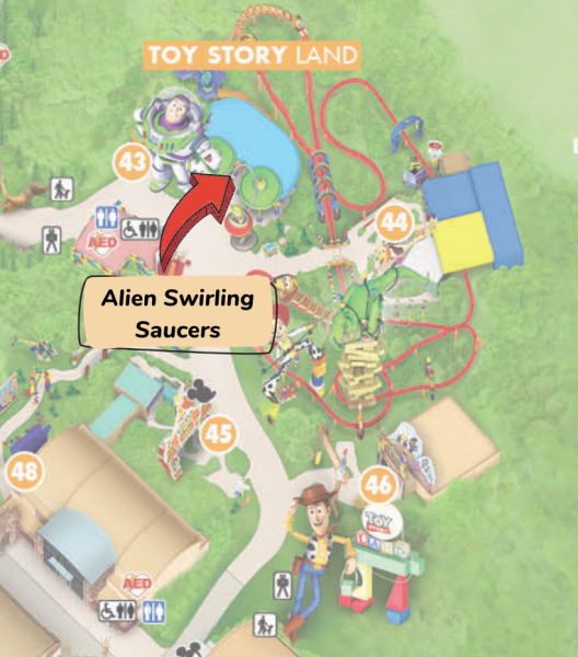 location of alien swirling saucers at hollywood studios